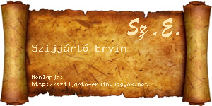 Szijjártó Ervin névjegykártya